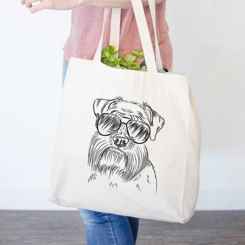 Schnauzer Dog Bag Hipster Dog Schnauzer Owner MIni Schnauzer Love Dog Lover Art Wrigley the Schnauzer Dog Canvas Tote Bag