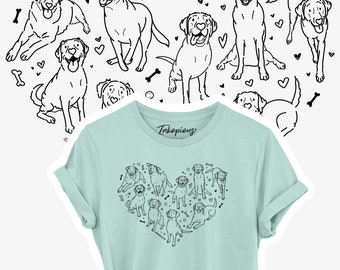 Heart Full of Labrador Retrievers Unisex Crewneck T-shirt - Dog Lover Gift, Dog Mom, Dog shirt, Dog Mama, Fur Mama T-shirt, Lab Mom