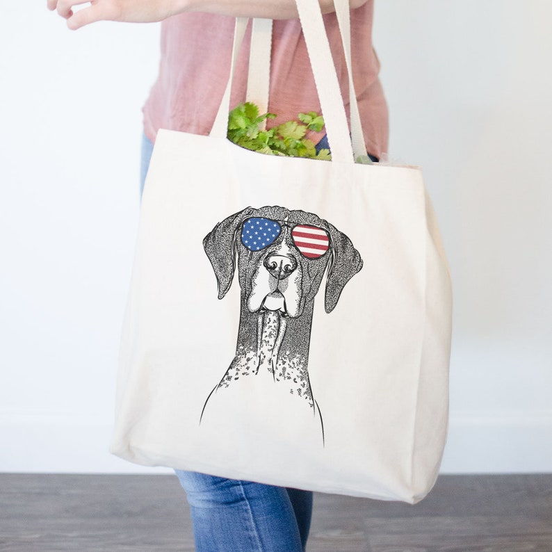Mattis the German Shorthair Canvas Tote Bag USA USA Dog Tote Dog Lover Gift Doggy Bag German Shorthaired Pointer