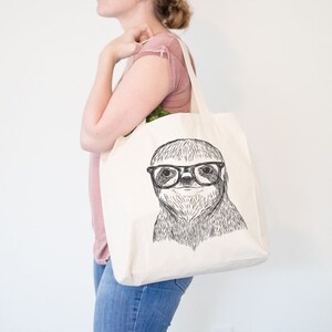 Sidney the Sloth Tote Bag Funny Bag, Book Bag, Grocery Bag image 2