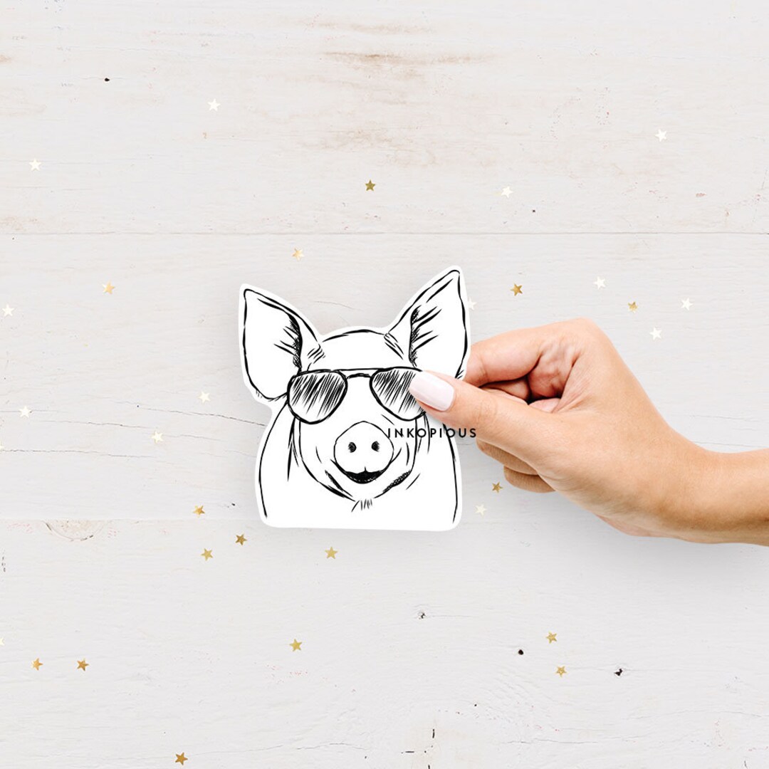 Perrier Sticker Perry the Pig - Decal Sticker - Etsy