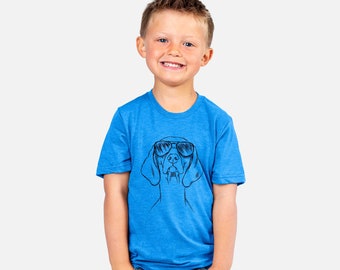 Sawyer the Vizsla Dog Sunglasses - Kids Dog Tshirt - Animal Glasses T Shirt - Children Girl Boy Unisex Clothing