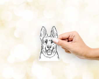 Brutus the German Shepherd Decal Sticker, Gifts For Dog Owner, German Shepherd Art, German Shepherd Love, Dog Lover Art, Dressed Dog