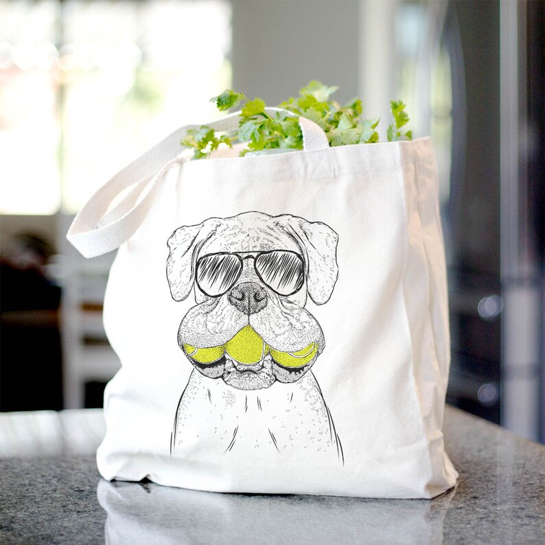 Dog Lover Gift Seamus the Boxer Cool Dog Tote Canvas Tote Bag Doggy Bag