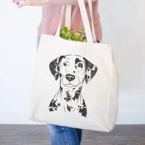 Spot the Dalmatian Canvas Tote Bag Gifts For Dog Owner, Dalmatian Tote Bag, Dog Lover Bag, Dalmatian Gift, Dalmatian Bag, Cool Dog Bag image 2