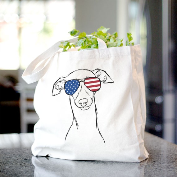Ziggie the Italian Greyhound Whippet Dog Canvas Tote Bag Gifts