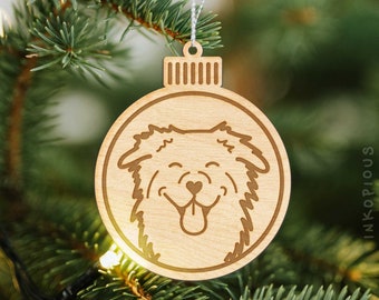 Aussie Ornament - Wood Cut Dog Ornament, Wooden Dog Ornaments Christmas, First Christmas