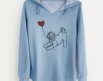 Goldendoodle Heart String - Cali Wave Hooded Sweatshirt - Dog Heart Hoodie, Love Dogs Sweatshirt, Dog Mom Hoodie, Christmas Gift