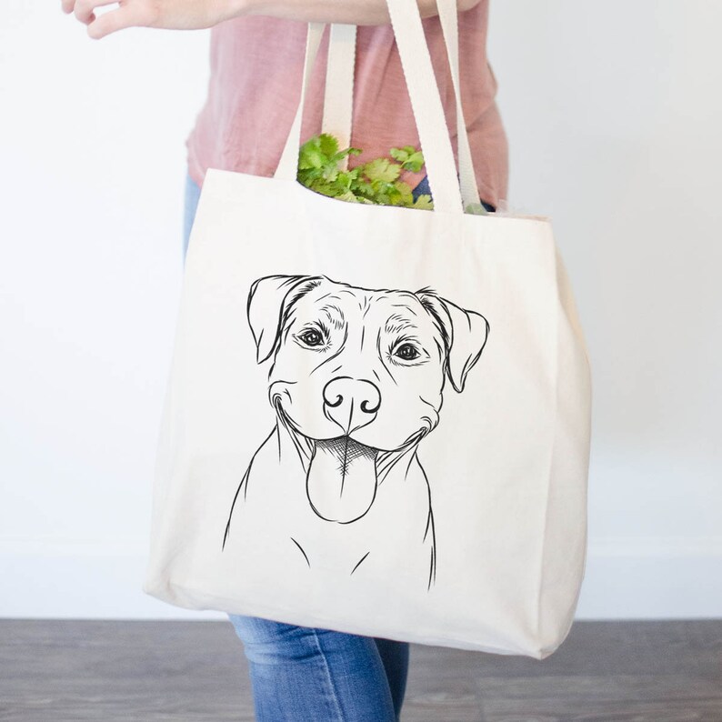 Parker the Pitbull Canvas Tote Bag Dog Lover Gift Doggy Etsy