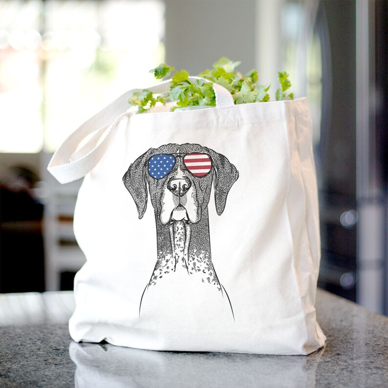 Mattis the German Shorthair Canvas Tote Bag USA USA Dog Tote Dog Lover Gift Doggy Bag German Shorthaired Pointer