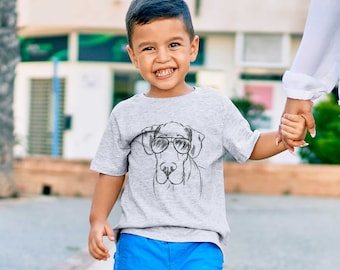 Titus the Great Dane Aviator Sunglasses - Kids Dog Tshirt - Animal Glasses T Shirt - Children Girl Boy Unisex Clothing