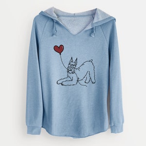 Docked Giant Schnauzer Heart String - Cali Wave Hooded Sweatshirt - Dog Heart Hoodie, Love Dogs Sweatshirt, Dog Mom Hoodie, Christmas Gift