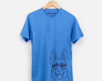 Brutus the German Shepherd - Tri-Blend Unisex Crewneck T-shirt - Dog Lover Gift