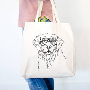 Toby the Golden Retriever Canvas Tote Bag Gifts For Dog Owner, Golden Retriever Gift image 3