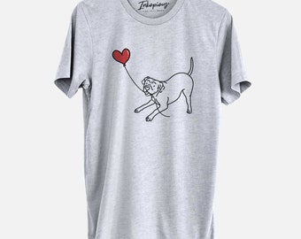 American Bulldog Heart String T-shirt - Dog Mom Shirt, Gift for Dog Owner, Dog Breed Tshirt