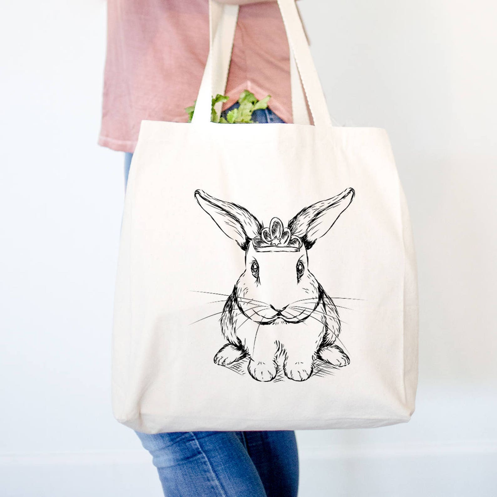 Royal Bunny Rabbit Canvas Tote Bag Bunny Tote Bag Easter Etsy