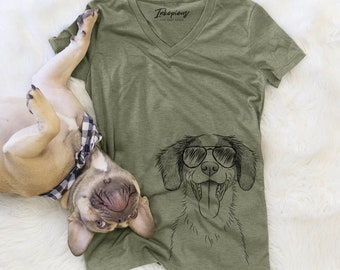Birdie the Brittany - Women's Modern Fit V-neck T-shirt - Dog Lover Gift