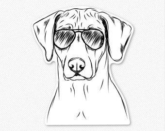 Ronan le Rhodesian Ridgeback - chien Sticker autocollant, cadeaux pour chien propriétaire, chien de race autocollant, sticker pour chiens