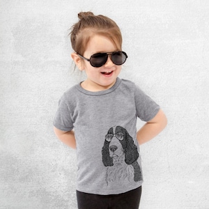 Quincy the English Springer Spaniel Shirt - Kids Dog Tshirt - Animal Glasses T Shirt