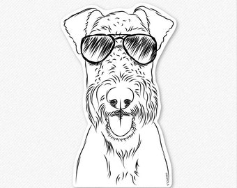 Andy the Airedale Terrier - Dog Decal Sticker, Gifts For Dog Owner, Dog Breed Sticker, Dog Decal
