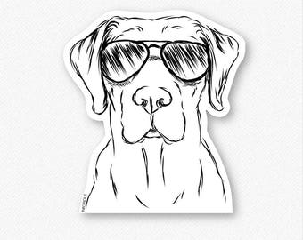 Rowdy the Labrador Decal Sticker, Lab Art, Gifts For Dog Owner, Labrador Print, Dressed Dog, Lab Lover, Chocolate Lab, Black Lab, Yellow Lab