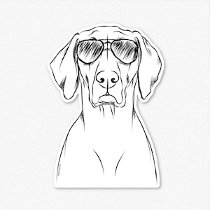 Walter the Weimaraner Decal Sticker, Weimaraner Art, Gifts For Dog Owner, Weimaraner Lover, Cool Dog