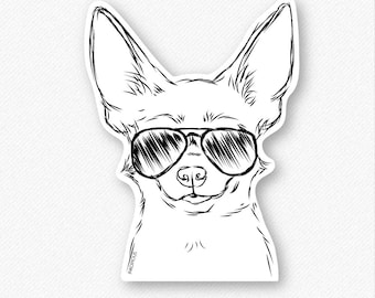 Amos the Chihuahua Decal Sticker, Chihuahua Art, Gifts For Dog Owner, Chihuahua Lover, Chihuahua Print, Cool Dog, Small Dog Breed