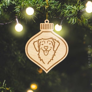 Nova Scotia Duck Tolling Retriever Ornament - Wood Cut Dog Ornament, Wooden Dog Ornaments Christmas, First Christmas