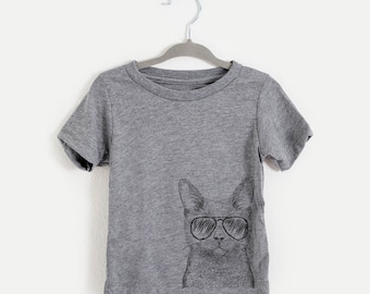 Shadow the Black Cat - Shirt - Kids Cat Tshirt - Animal Glasses T Shirt