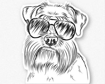 Wrigley the Schnauzer - Schnauzer Decal Sticker, Schnauzer Lover, Gifts For Dog Owner, Schnauzer Art, Dog Breed Sticker, Schnauzer Dog Decal