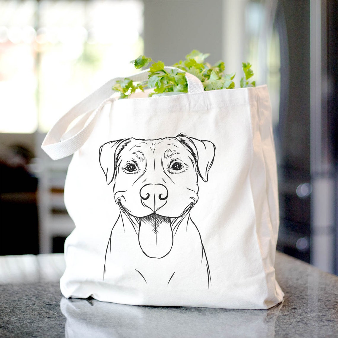 Parker the Pitbull Canvas Tote Bag Dog Lover Gift Doggy Etsy