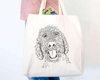 Dixie the Doodle Dog Canvas Tote Bag - Gifts For Dog Owner, Doodle Tote Bag, Dog Lover Bag