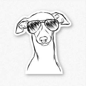 Ziggie the Italian Greyhound / Whippet -Decal Sticker, Italian Greyhound Decal, Whippet Decal, Dog sticker, Gifts For Dog Owner