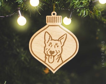 Australian Cattle Dog Ornament - Wood Cut Dog Ornament, Wooden Dog Ornaments Christmas, First Christmas