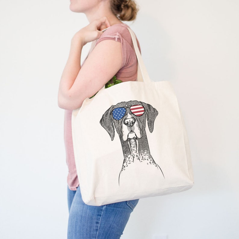 Mattis the German Shorthair Canvas Tote Bag USA USA Dog Tote Dog Lover Gift Doggy Bag German Shorthaired Pointer