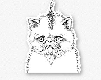 Punky the Persian Vinyl Decal Sticker - Gift For Cat Owner, Cat Sticker, Cool Cat, Cat Laptop Sticker, Cat decal, Persian cat decal, persian