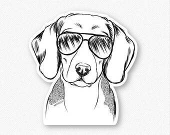 Jake the Beagle Vinyl Decal Sticker - Gifts For Dog Owner, Dachshund Lover, Beagle Dog Art, Beagle Wall Art, Beagle Decal