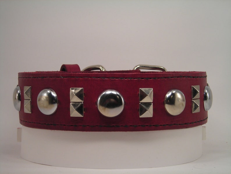 BELMONT IN BUCKSKIN & NICKEL DOG COLLAR main image 1