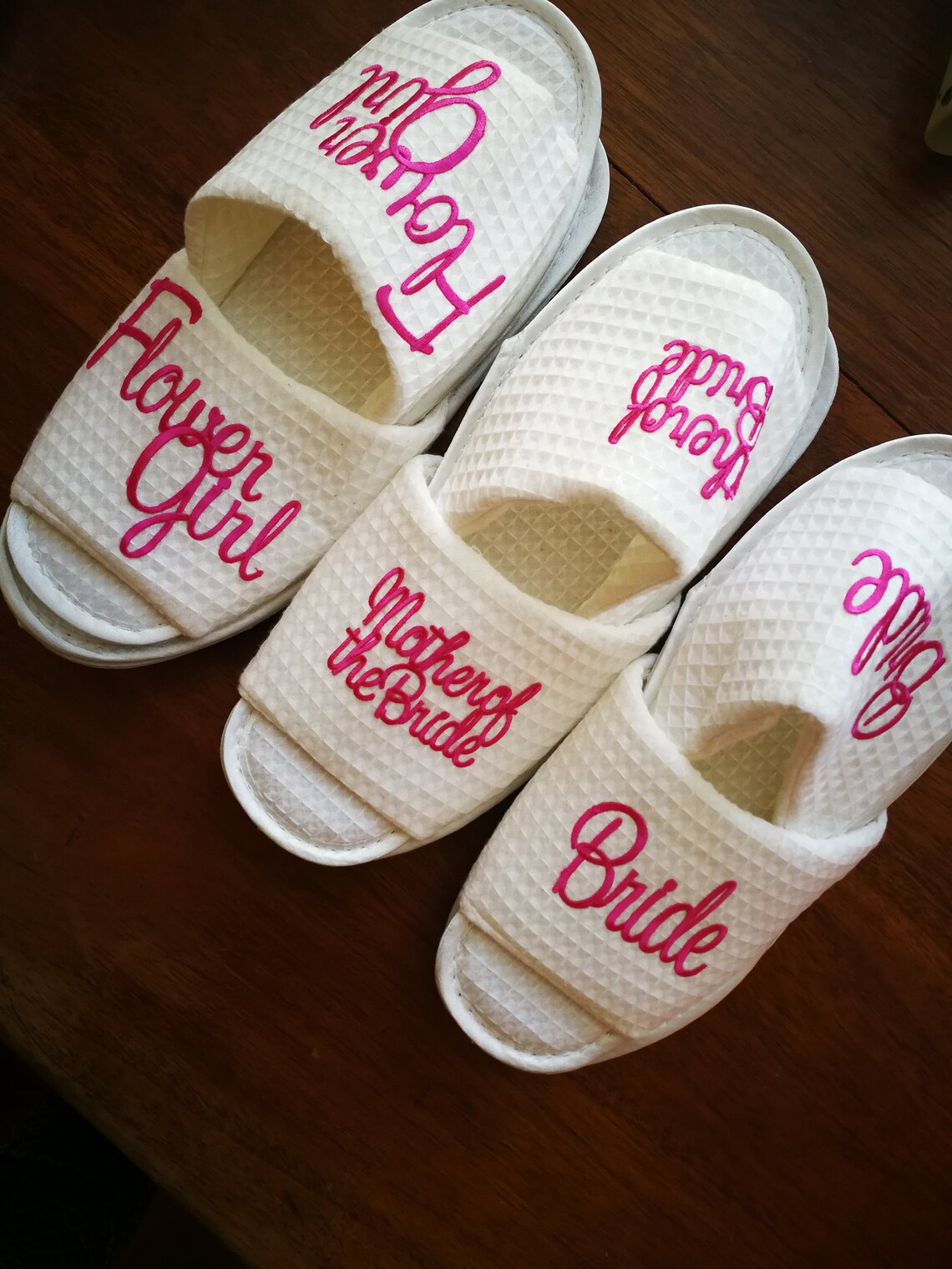 BRIDAL PARTY SPA Style Waffle Slippers Many Texts Available Etsy