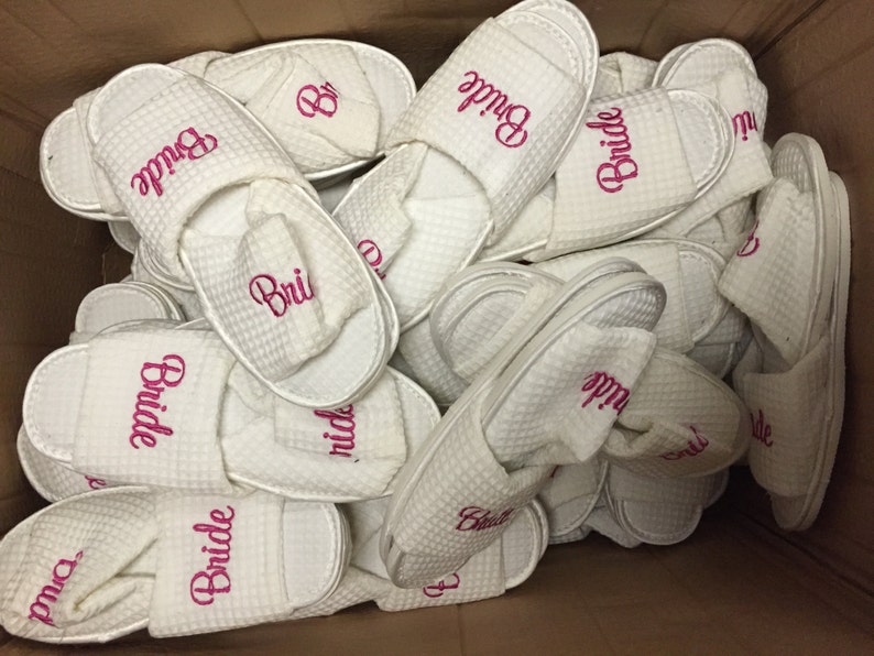 BRIDAL PARTY SPA Style Waffle Slippers Many Texts Available | Etsy