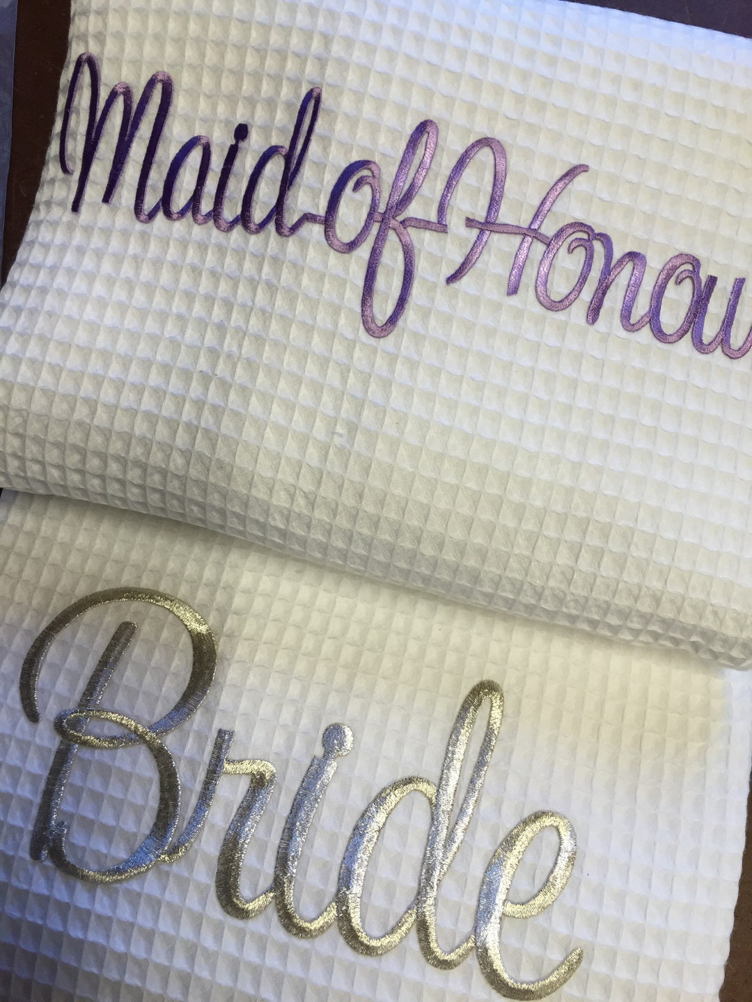 Waffle Bathrobes LILAC Embroidery. Bride Robe Bridesmaid Etsy Australia