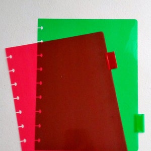 Happy Planner Dividers: Transparent Red & Green Tabbed Inserts (Set of 2)