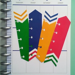Planner Bookmarks, Arrow Bookmarks, Happy Planner Inserts, Planner Accessories, Disc Planner Insert, Page Marker, Page Keeper, Set of 4
