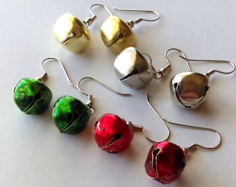 Christmas Jewelry, Holiday Earrings, Jingle Bells, Christmas Gifts, Bell Earrings, Dangle Earrings, Christmas Earrings, Sassy Earrings