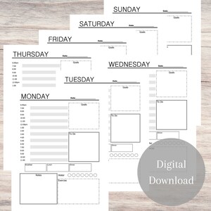 Daily Printable, Instant Download, Printable Schedule, Daily Schedule ...