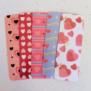 Valentines Day Bookmark set of 5, Disc Planner Insert, Heart Planner Inserts, Page Marker, Disc Planner Heart Bookmarks, Planner Supplies #1