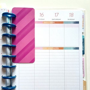 Purple Stripe Planner Bookmark, Purple Bookmark, Happy Planner Accessory, Planner Insert, Page Marker, Disc Planner Bookmark, Purple Insert