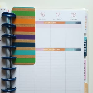 Striped Planner Bookmark, Stiped Bookmark, Happy Planner Accessories, Planner Insert, Page Marker, Disc Planner Bookmarks, Colorful Stripes