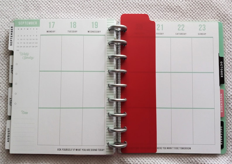 Colorful Planner Bookmark Daily Planner Insert Ring Planner Etsy