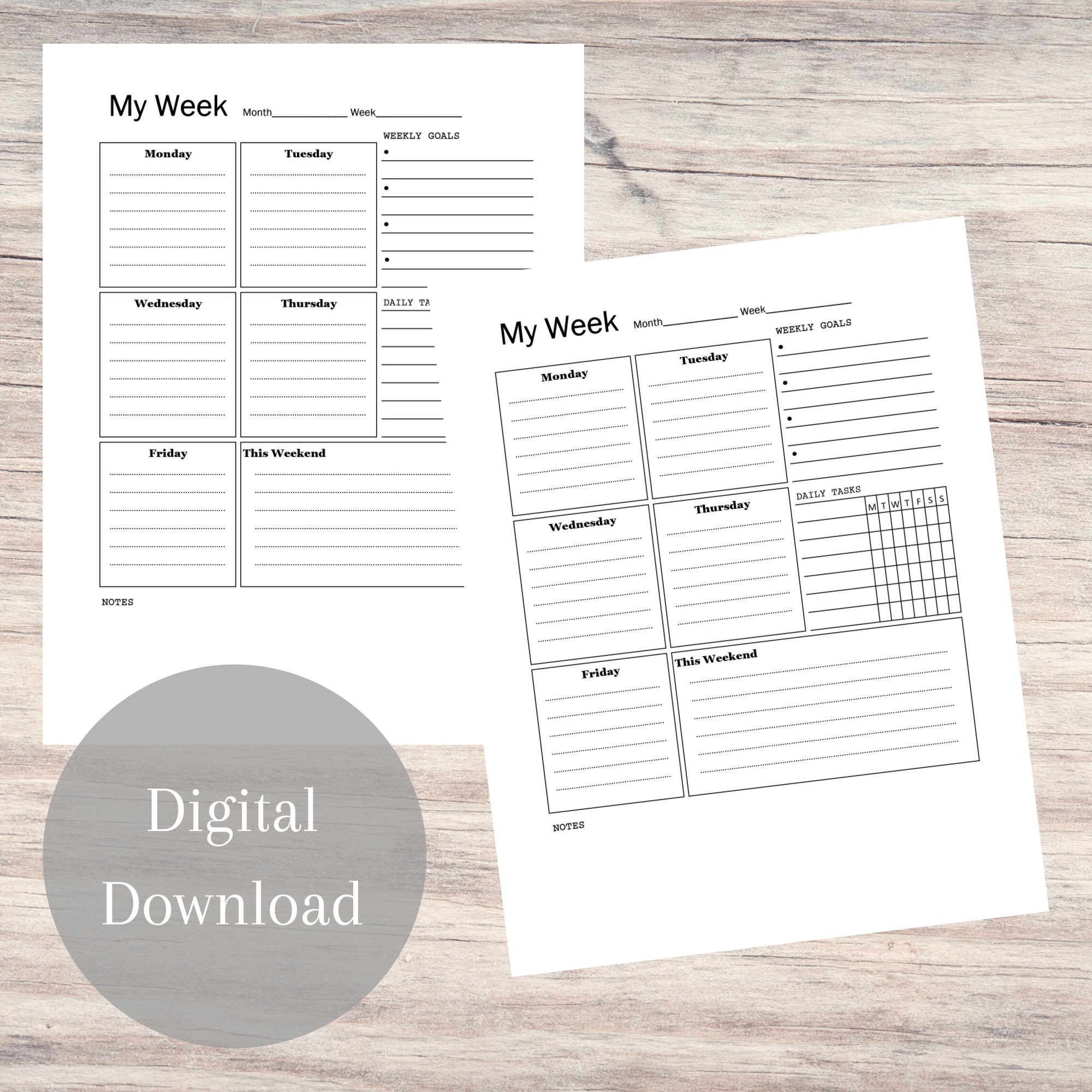 My Week Schedule.pdf Weekly Planner Printable: My Week Schedule (digital Download) - Etsy